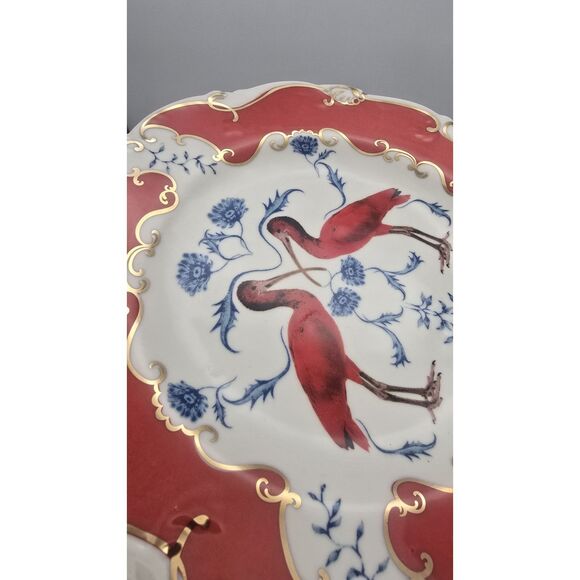 Anthropologie Lou Rota Nature Table Scarlet Ibis red  plate  9.5" Birds - Picture 7 of 8